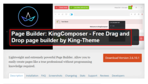 Best Free Drag and Drop page builder by King-Theme