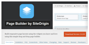 Site Origin WP Page Builder Plugin