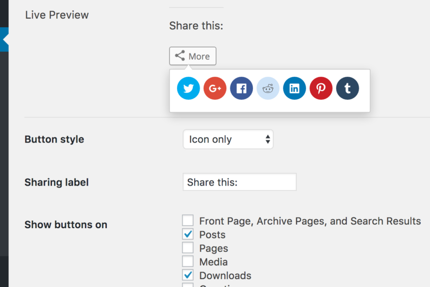WordPress Floating Social Share Buttons using Jetpack