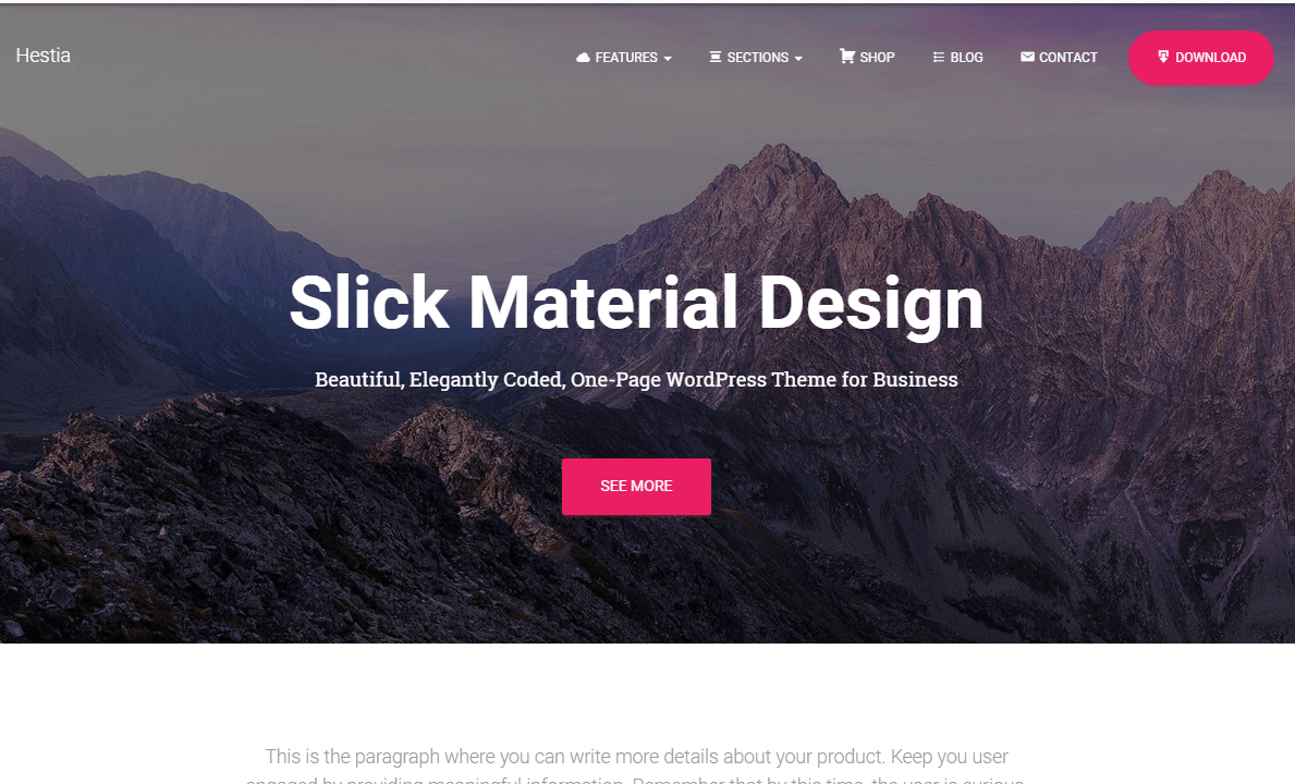 free material design WordPress theme